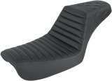 SADDLEMEN Step-Up Seat - Front Tuck-n-Roll/Rear Lattice Stitch - Black - FXD 804-04-176