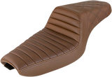 SADDLEMEN Step-Up Seat - Front Tuck-n-Roll/Rear Lattice Stitch - Brown 807-03-176BR