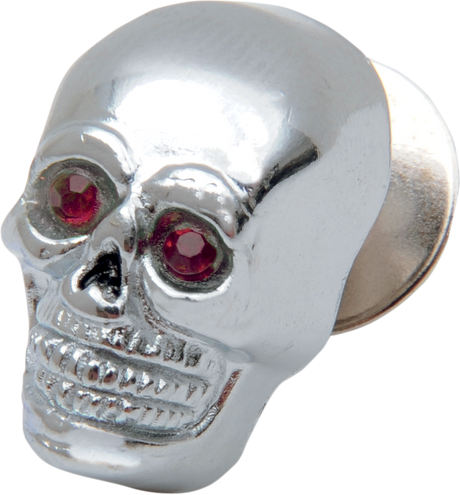 DRAG SPECIALTIES Skull with Red Eyes - Small - Chrome 74401R - Cycle City Outdoors