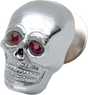 DRAG SPECIALTIES Skull with Red Eyes - Small - Chrome 74401R - Cycle City Outdoors