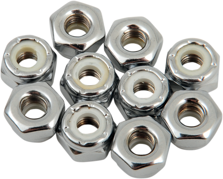 DRAG SPECIALTIES Nuts - Nylon - Chrome - 10-32 MPB272 - Cycle City Outdoors