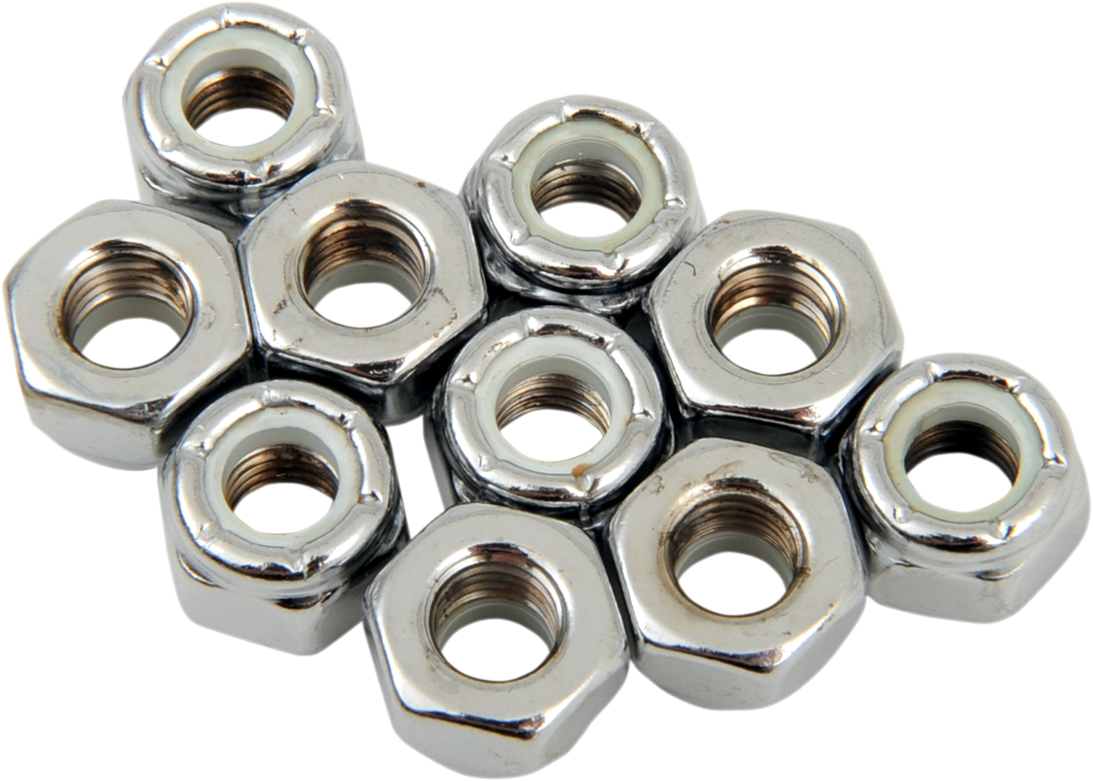 DRAG SPECIALTIES Nuts - Nylon - Chrome - 1/4"-28 MPB274 - Cycle City Outdoors