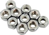 DRAG SPECIALTIES Nuts - Nylon - Chrome - 1/4"-28 MPB274 - Cycle City Outdoors