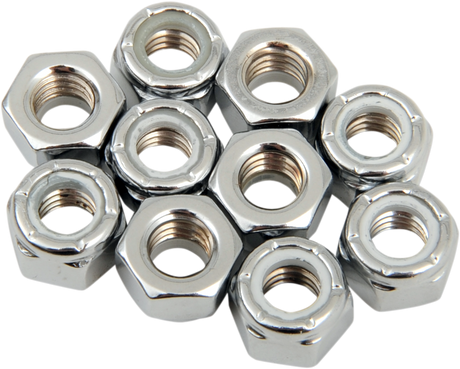 DRAG SPECIALTIES Nuts - Nylon - Chrome - 5/16"-18 MPB275 - Cycle City Outdoors
