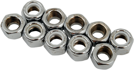 DRAG SPECIALTIES Nuts - Nylon - Chrome - 5/16"-24 MPB276 - Cycle City Outdoors