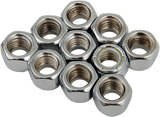 DRAG SPECIALTIES Nuts - Nylon - Chrome - 3/8"-16 MPB277 - Cycle City Outdoors
