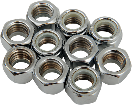 DRAG SPECIALTIES Nuts - Nylon - Chrome - 7/16"-14 MPB279 - Cycle City Outdoors