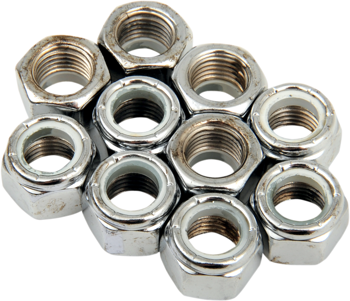 DRAG SPECIALTIES Nuts - Nylon - Chrome - 7/16"-20 MPB280 - Cycle City Outdoors