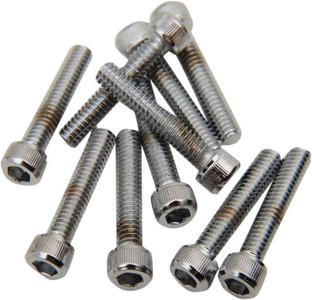 DRAG SPECIALTIES Bolts - Socket-Head - Replacement - Knurled/Coarse Thread - #8-32 x 1/2" - 10 Pack MPB189 - Cycle City Outdoors