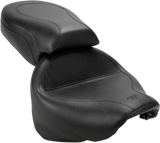 MUSTANG Seat - Vintage - Wide - Touring - Without Driver Backrest - Two-Piece - Smooth - Black 75217