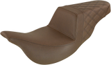 SADDLEMEN Step-Up Seat - Extended Reach - Rear Lattice Stitch - Brown - 808-07B-173BREX