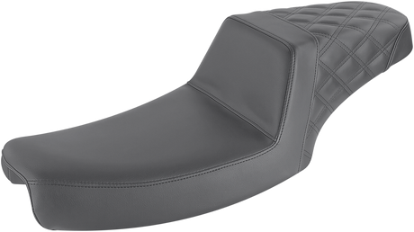 SADDLEMEN Step-Up Seat - Rear Lattice Stitch - Black - FXD 891-04-173