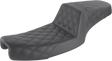 SADDLEMEN Step-Up Seat - Full Lattice Stitch - Black - Dyna 891-04-175