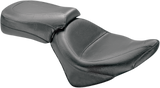 MUSTANG Seat - Vintage - Wide - Touring - Without Driver Backrest - Two-Piece - Smooth - Black - Vegas 76511