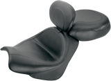 MUSTANG Seat - Vintage - Wide - Touring - With Driver Backrest - Two-Piece - Smooth - Black - VTX18 79341