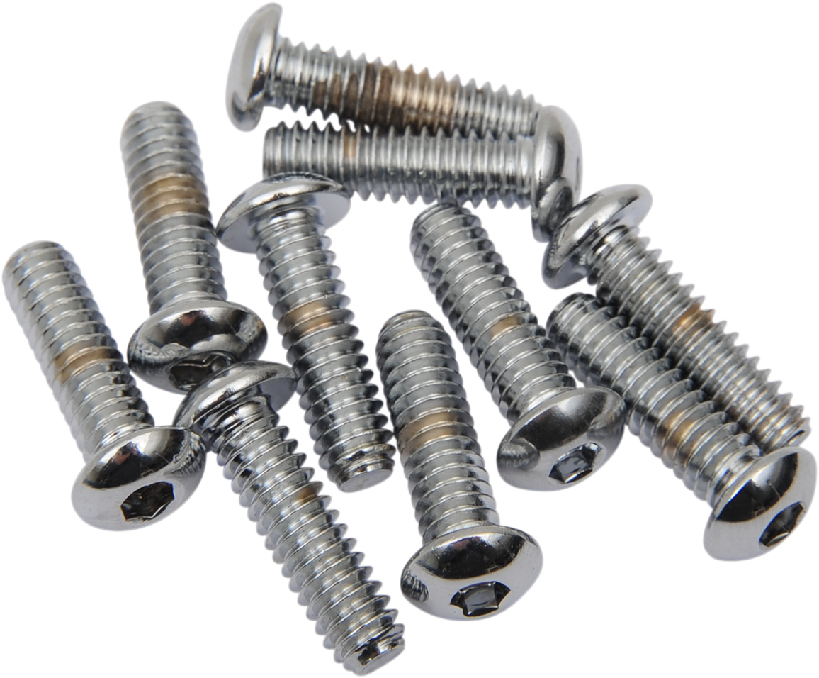 DRAG SPECIALTIES Bolts - Button Head/Replacement - 1/4"-20 x 1" - 10 Pack MPB414 - Cycle City Outdoors