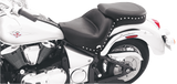 MUSTANG Seat - Wide - Touring - Without Backrest - One-Piece - Chrome Studded - Black w/Conchos - VN900 76126