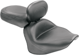 MUSTANG Seat - Vintage - Wide - Touring - With Driver Backrest - Two-Piece - Smooth - Black - VStar 1300 79477