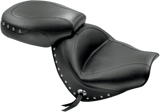 MUSTANG Seat - Wide - Touring - Without Backrest - Two- Piece - Chrome Studded - Black w/Conchos - VTX1300C 76190