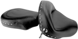 MUSTANG Seat - Wide - Touring - Without Backrest - Two-Piece - Chrome Studded - Black w/Conchos - VStar 950 76070