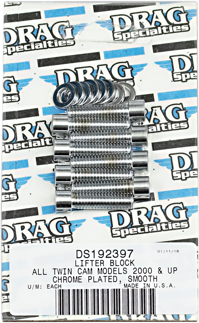 DRAG SPECIALTIES Bolt Kit - Lifter - Socket-Head - Smooth - Twin Cam MK378S - Cycle City Outdoors
