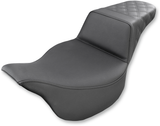 SADDLEMEN Step-Up Seat - Rear Lattice Stitch - Black - FL '08-'24 808-07B-173