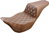 SADDLEMEN Step-Up Seat - Front Lattice Stitch - Brown - FL '08-'24 808-07B-172BR