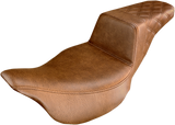 SADDLEMEN Step-Up Seat - Rear Lattice Stitch - Brown - FL '08-'24 808-07B-173BR