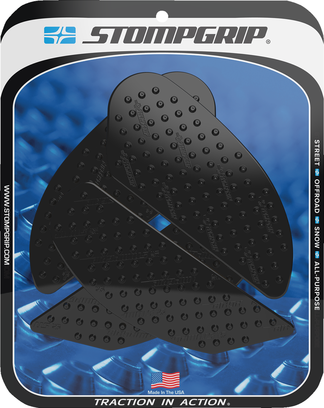 STOMPGRIP 55-10-0150B Tank Grips - Volcano - Black - Kawasaki - Ninja '18-'23 | Street
