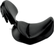 SADDLEMEN Heels Down Solo Seat - With Backrest - Plain - Black - FLSTC 806-15-0041