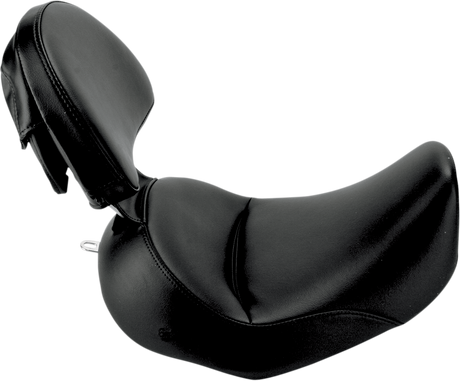 SADDLEMEN Heels Down Solo Seat - With Backrest - Plain - Black - FLSTC 806-15-0041