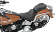 SADDLEMEN Dominator Solo Seat - w/o Backrest - Black w/ Gray Stitching - FLSTC/N '06-'17 806-15-0042
