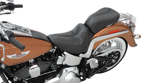SADDLEMEN Dominator Solo Seat - w/o Backrest - Black w/ Gray Stitching - FLSTC/N '06-'17 806-15-0042