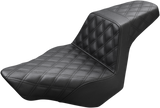 SADDLEMEN Step-Up Seat - Full Lattice Stitch - Black - FXSB 813-27-175