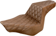 SADDLEMEN Step-Up Seat - Full Lattice Stitch - Brown - FXSB 813-27-175BR
