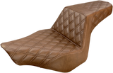 SADDLEMEN Step-Up Seat - Full Lattice Stitch - Brown - FXSB 813-27-175BR