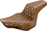 SADDLEMEN Step-Up Seat - Front Lattice Stitch - Brown - FXSB 813-27-172BR