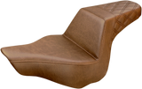 SADDLEMEN Step-Up Seat - Rear Lattice Stitch - Brown - FXSB 813-27-173BR