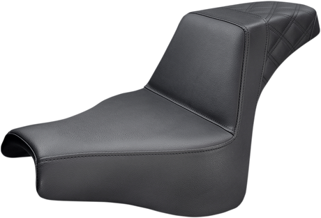SADDLEMEN Step-Up Seat - Rear Lattice Stitch - Black - FXFB 818-28-173