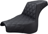 SADDLEMEN Step-Up Seat - Full Lattice Stitch - Black - Part Number 818-28-175