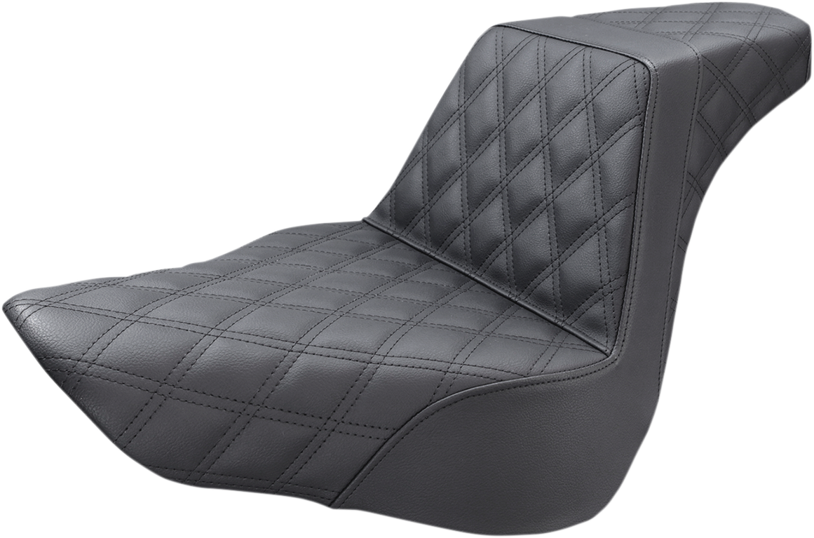 SADDLEMEN Step-Up Seat - Full Lattice Stitch - Black - FL/FX '18-'23 - Part 818-27-175