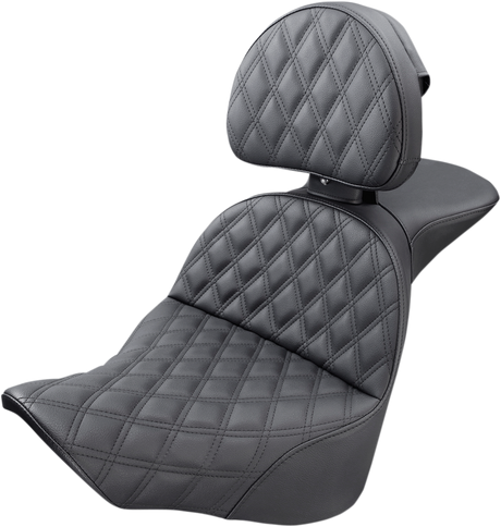 SADDLEMEN Explorer Seat - Lattice Stitched - Backrest - FL/FX '18-'24 818-27-030LS