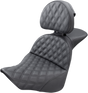 SADDLEMEN Explorer Seat - Lattice Stitched - Backrest - FL/FX '18-'24 818-27-030LS