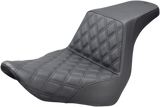 SADDLEMEN Step-Up Seat - Front Lattice Stitch - Black 818-29-172