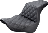 SADDLEMEN Step-Up Seat - Full Lattice Stitch - Black 818-29-175