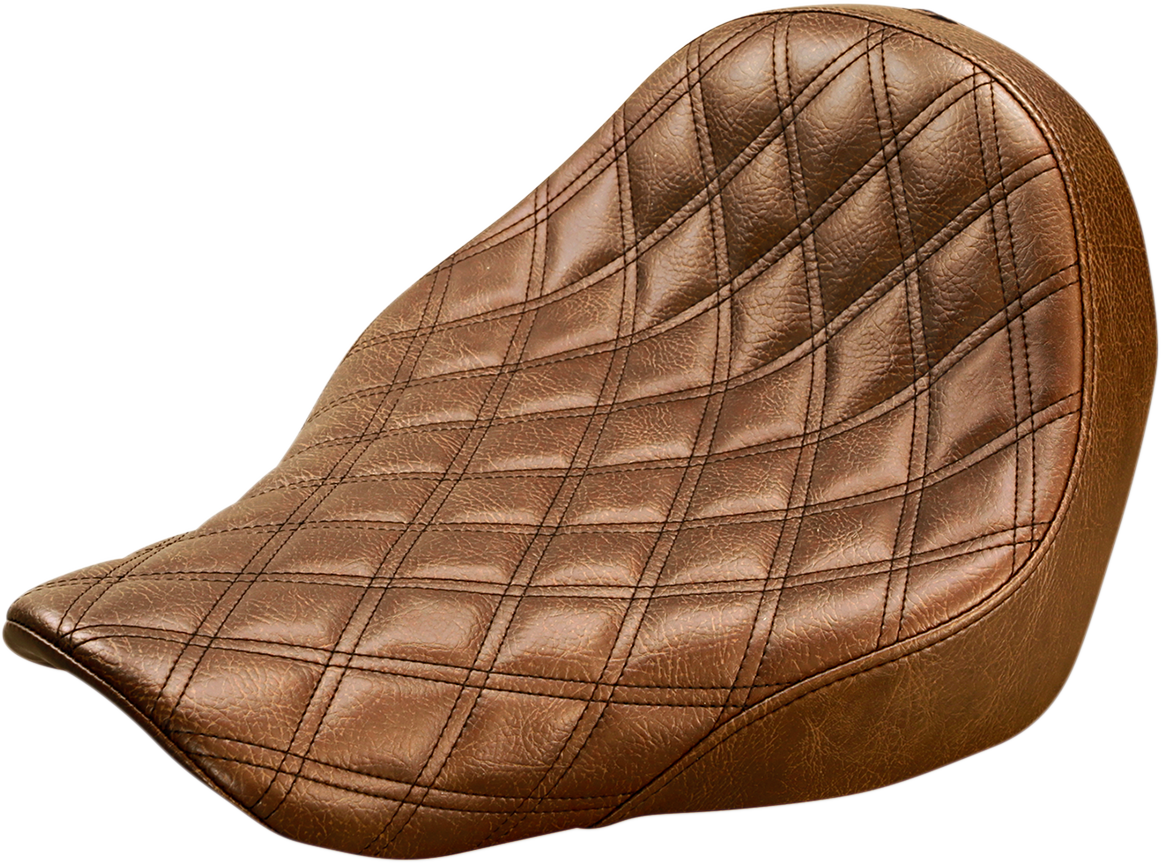 SADDLEMEN Renegade Solo Seat - Lattice Stitched - Brown - FL/FX '18-'20 - Part 818-29-002BLS