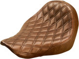 SADDLEMEN Renegade Solo Seat - Lattice Stitched - Brown - FL/FX '18-'20 - Part 818-29-002BLS