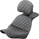 SADDLEMEN Explorer Seat - Lattice Stitched with Backrest - FXLR/FLSB '18-'19 - Part 818-29-030LS