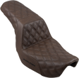 SADDLEMEN Step-Up Seat - Full Lattice Stitch - Brown - Dyna 806-04-175BR