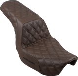 SADDLEMEN Step-Up Seat - Full Lattice Stitch - Brown - Dyna 806-04-175BR